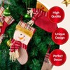 12 Pcs 3D Bulk Xmas Stockings Santa Snowman Reindeer Burlap Stockings Present Holders Treat Bags Tree Decoration Xmas Party Decors - 4 of 4