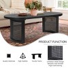 48" Modern Oval Coffee Table with Solid White Oak Table Top & Imitation Rattan Legs for Living Room or Lounge Space - Tanpinhause - 4 of 4