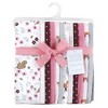 Hudson Baby Infant Girls Cotton Flannel Burp Cloths Bundle, Woodland Floral, One Size - 2 of 4