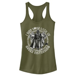 Juniors Womens Star Wars St. Patrick's Day I Find Your Lack of Green Disturbing Racerback Tank Top - 1 of 4