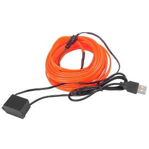 Unique Bargains Car Interior USB EL Wire String Strip Green Cold Light Set 5 Meter/16ft - 1 of 4