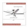 Dorian Eco 60" Ceiling Fan with Light, Premium DC Motor, 6-Speed Wall Control, Gray Solid Wood Blades, Brushed Steel - 2 of 4