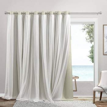 Thermavoile Rhapsody Lined Grommet Top Curtain Panel, Size: 63x54, White