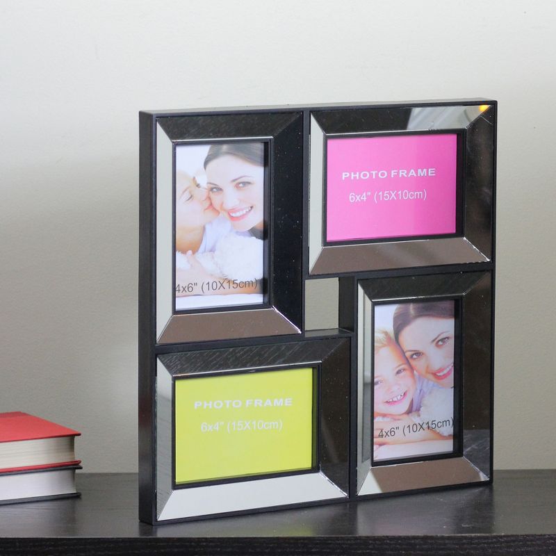 Northlight 13.75" Black Trimmed Glass Encased Collage Photo Picture Frame Wall Decoration, 4 of 5