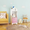 Kids Dollhouse Bookcase with Storage, Toddler Bookshelf, 2-Tier Storage Display Organizer with 2 Collapsible Fabric Drawers for Boys Girls Bedroom - 2 of 4