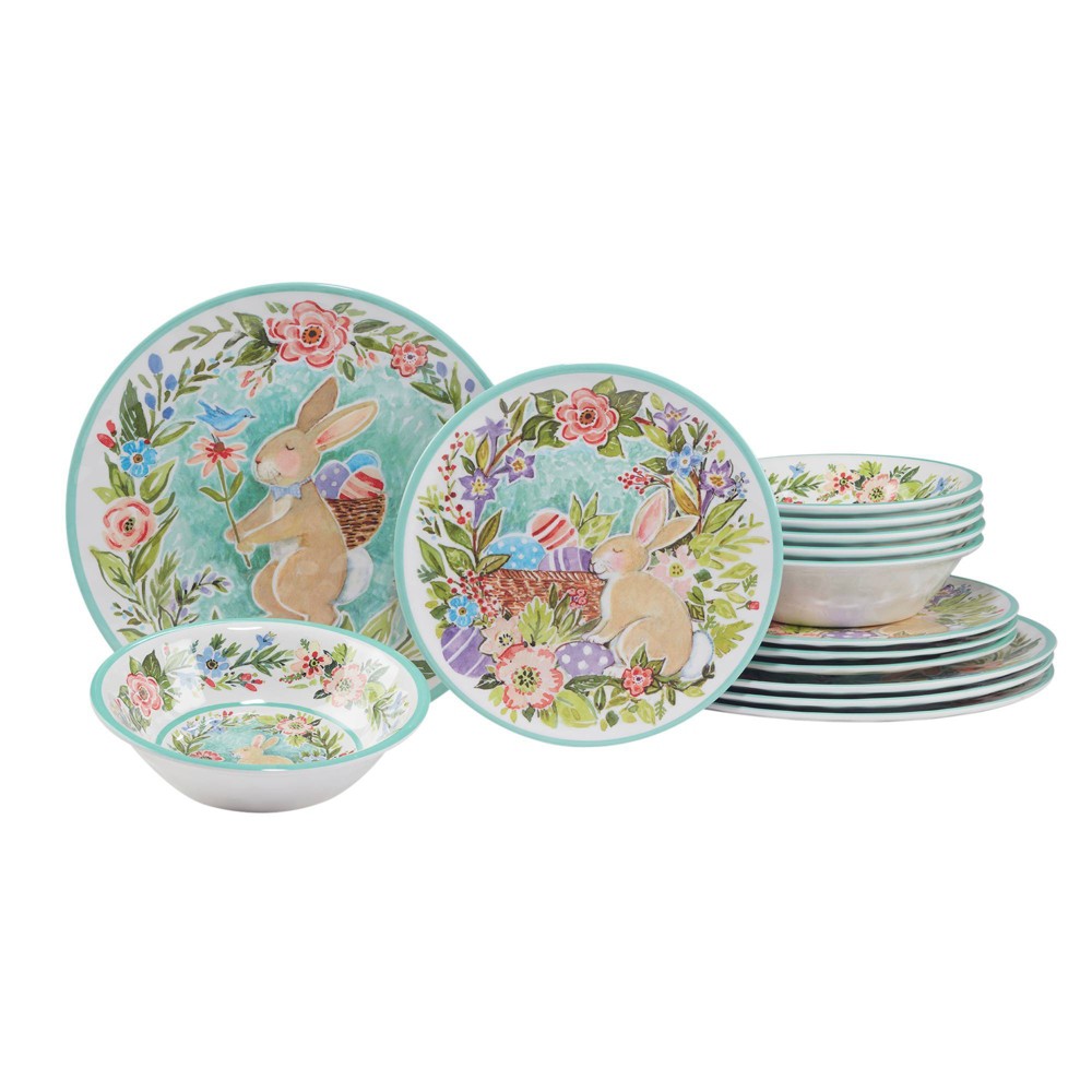 UPC 730384195954 product image for 12pc Joy of Easter Melamine Dinnerware Set - Certified International | upcitemdb.com