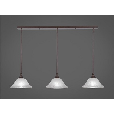 Toltec Lighting Any 3 - Light Chandelier in  Bronze with 10" Frosted Crystal  Shade
