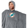 NFL Miami Dolphins Team Color Bloncho with Logo Patch and Faux Shearling Inside Throw Blanket - 2 of 2