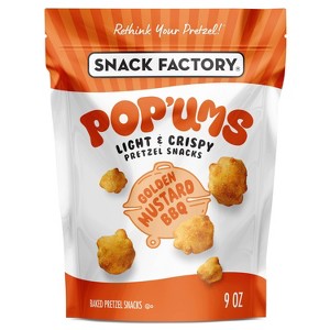 Snack Factory Pop'ums Golden Mustard BBQ Pretzel Snacks - 9oz - 1 of 4