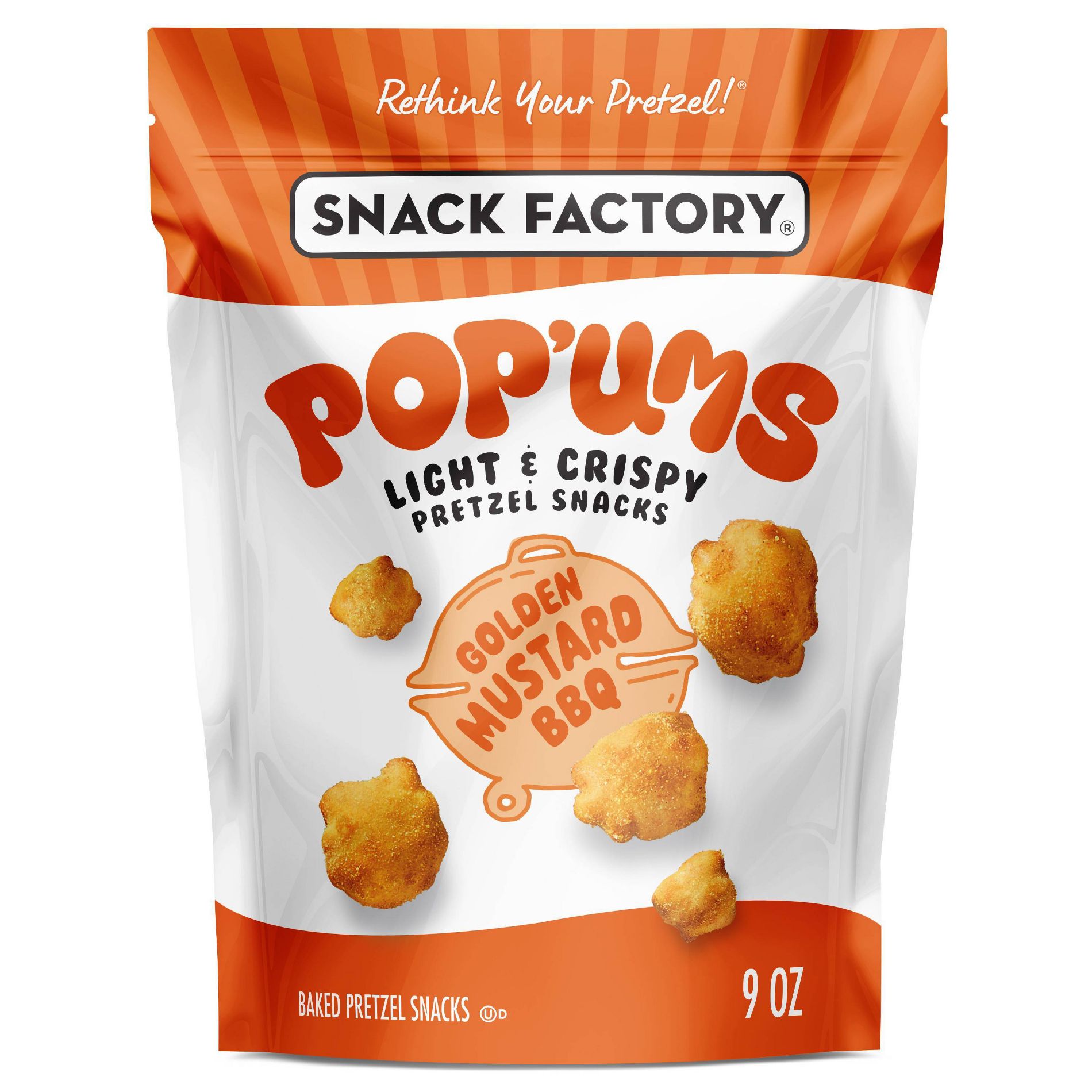Snack Factory Pop'ums Golden Mustard BBQ Pretzel Snacks - 9oz