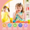Aoibox Kids Table and 2 Chairs Set Height Adjustable Toddler Furniture for Ages 3-8 Easy Wipe Arts Crafts Pink 3pcs - 2 of 4