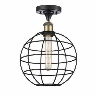 Lake Placid - 1 Light Semi-Flush Mount In Industrial Style-14 Inches Tall and 10 Inches Wide
