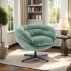 Modern Swivel Accent Chair, Chenille 360° Swivel Chair with Removable Cushion and Black Metal Base for Living Room – Cuddlewood - 3 of 4