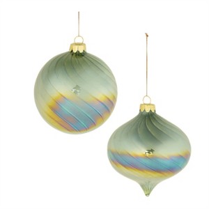 Iridescent Swirled Glass Ornament (Set of 6) - 1 of 4