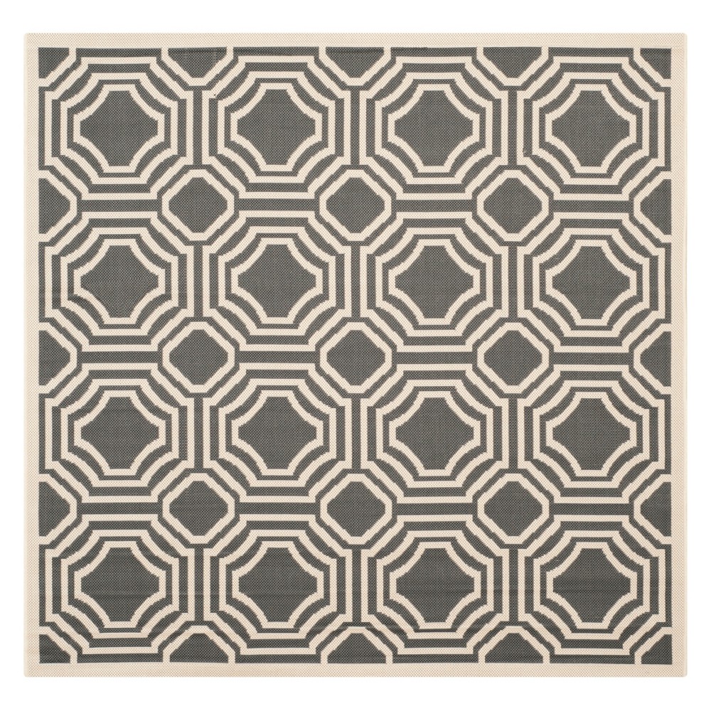  Square Hamina Patio Rug Anthracite/Beige