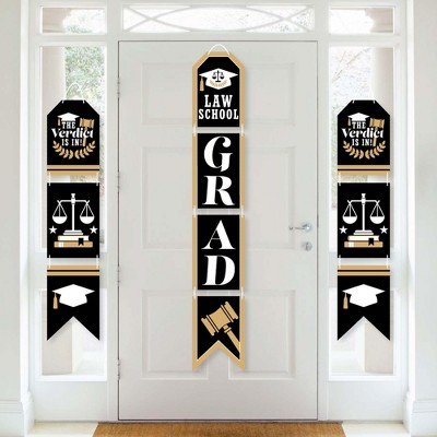 Big Dot of Happiness Law School Grad - Hanging Vertical Paper Door Banners - Future Lawyer Graduation Party Wall Decoration Kit - Indoor Door Decor