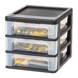 Sterilite 3 Drawer Medium Countertop Unit White With Clear Drawers