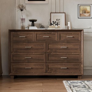 Famapy Brown/White Dresser,Large-Sized 9 - Drawer Chest with Anti-Tipping,Storage Unit for Bedroom Organizer/Living Room/Entryway - 1 of 4