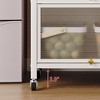 Ridstar 64 in. H 360¡ã Rotating Metal Kitchen Storage Cabinet with Brake & Double Doors-White - 3 of 4