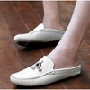 Santimon Men's Leather  Tassel Mules Slip on Outdoor Shoes Casual Open Back Loafers White - 4 of 4