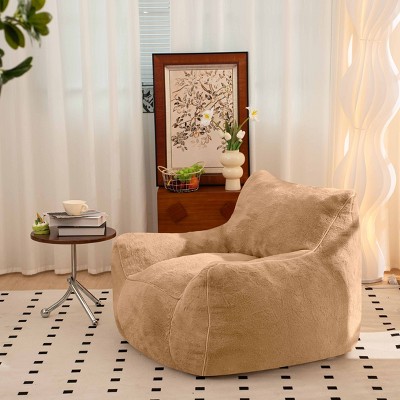 Dexmalle Khaki Comfy Bean Bag Lazy Sofa with Back Support