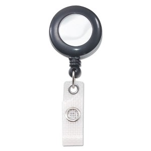 Advantus Deluxe Retractable ID Reel with Badge Holder, 24" Extension, Black, 12/Box - 1 of 3