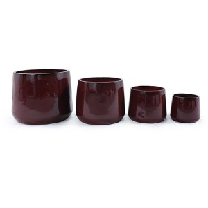 Wooakway 14" Dia Outdoor Indoor Ceramic Planter Pot Decorative Planter with Drainage Hole Patio Flower Pot - 1 of 4