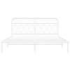 vidaXL Metal Bed Frame without Mattress with Headboard White 76"x79.9" - 4 of 4