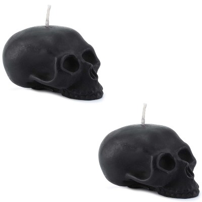 Darware Large Skull Shaped Black Candle; Decorative Themed Candle for Halloween, Horror and Novelty Decor