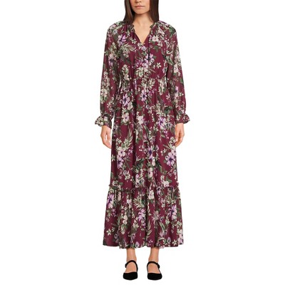Lands' End Women's Chiffon Midi Dress
