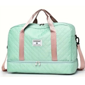 Luupatchy Three-dimensional Diamond Patterned Travel Bag, Dry Wet Separation , for Travel, Fitness Yoga, Weekend Tote Overnight Bag - 1 of 4