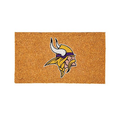 EvergreenNFLMinnesota Vikings Logo Natural Coir 28 x 16 Inches Indoor Outdoor Doormat