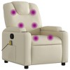 VidaXL Massage Recliner Chair Cream Faux Leather - 2 of 4