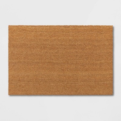 Plain Entrance 30 x 18 Coir Doormat - Beige/Khaki