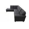 VYNXARIA Stylish 2-Piece 98" Wide Charcoal Grey Left-Hand Facing Sofa & Chaise Sectional - 3 of 4