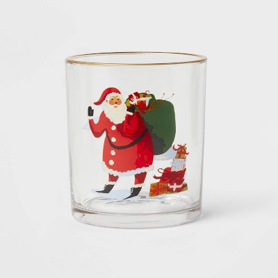 13.8oz Glass Santa Short Tumbler Red/White - Threshold™