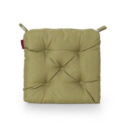 GDFStudio Bryson Outdoor Water Resistant Fabric Tufted Chair Cushion with Fasteners