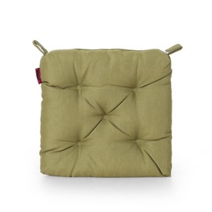 GDFStudio Bryson Outdoor Water Resistant Fabric Tufted Chair Cushion with Fasteners - 1 of 4