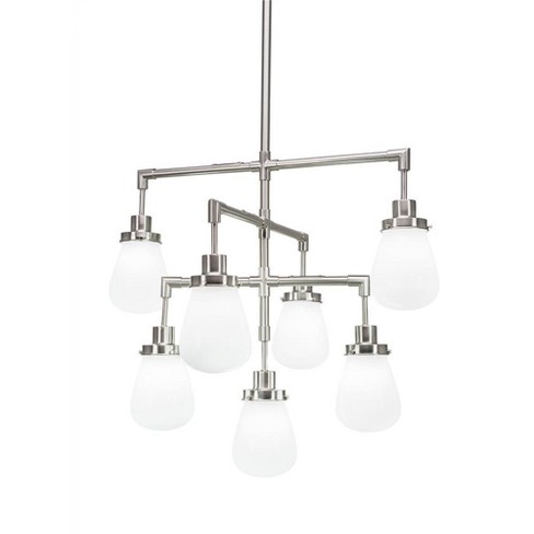 Toltec Lighting Meridian 7 - Light Chandelier in  Brushed Nickel with 5" White  Shade - image 1 of 1