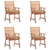 vidaXL Patio Chair Set of 4 Natural Wood Solid Acacia wood Standard - 2 of 4