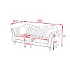 Velvet Rolled Arm Chesterfield Loveseat Sofa with Two Pillow,Tufted for Office Home - 3 of 4