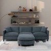 107.87" Modern L-Shaped Sectional Sofa with Ottoman and Removable Cushions, Storage Arm Pocket - 2 of 4