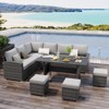 Outdoor Patio Furniture Set, PE Wicker Sectional Sofa Set with Cushions and Coffee Table, All-Weather Patio Conversation Set - 2 of 4