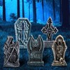 Joyfy 5pcs Halloween Foam RIP Graveyard Headstone Decorations 17in,Gravestones with 12 Stakes,Halloween Home Front Yard Lawn Garden Party Supplies - 2 of 4