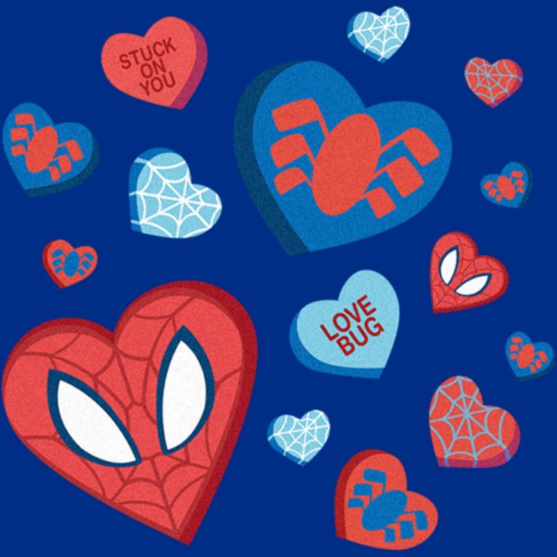 Junior's Women Marvel Spider-Man Candy Hearts T-Shirt, 2 of 5