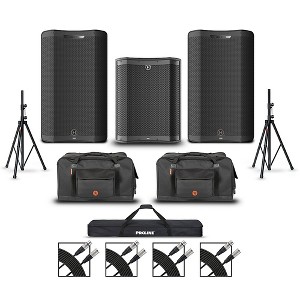 Harbinger VARI V4415 15" Powered Speakers Package With VS18 18" Subwoofer, Stands, Bags & Cables - 1 of 4