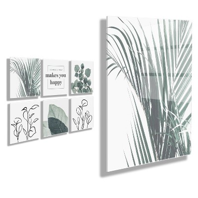 6pc 10" x 10" Botanical Greenery Floating Acrylic Art Set - Kate & Laurel All Things Decor