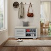 ORRD Modern Grey Shoe Storage Bench with 2 Doors & Cushion, Entryway Bench with Adjustable Shelves, Hallway Organizer and Shoe Rack Cabinet - 3 of 4