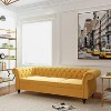ORRD Chesterfield Sofa Faux Leather, Modern PU Tufted Couch 3 Seater with Rolled Arms and Nailhead for Living Room, Bedroom - 2 of 4