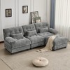 93'' Chenille L-Shaped Sectional Sofas with Ottoman, 4-Position Adjustable Backrest and 3 Throw Pillows - 4 of 4